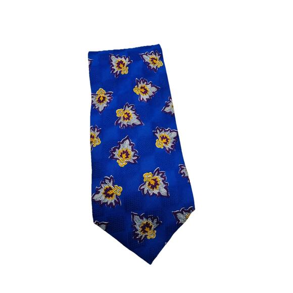 UNGARO PARIS BLUE FLORAL 100% SILK MENS TIE 3.75 x 58 in. - Picture 2 of 4